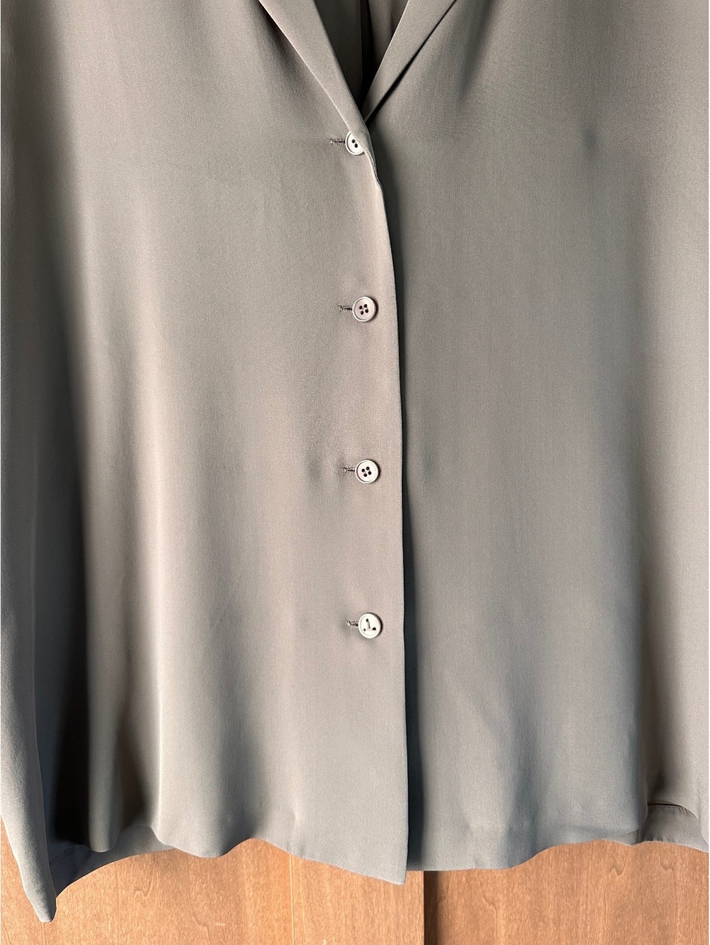 LAFAYETTE 148 New York 100% Organic Silk Georgette Notch Collar Blouse Women XL - Picture 5 of 11